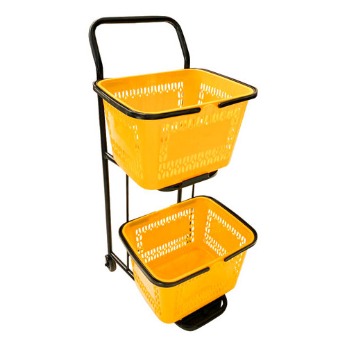 Carrinho P/ Compras Supermercado Cesto Reforçado Duplo 50l em Oferta na Shopee