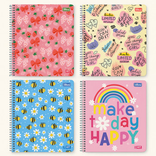 Caderno Espiral Universitário 10 Matérias Feminino 160 Folhas em Oferta na Shopee