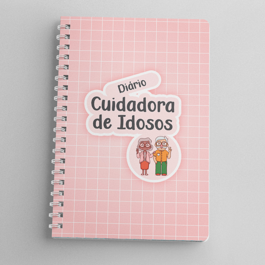 Diário Cuidador de Idosos  - Caderno para Enfermeira -  Caderno Cuidados Idoso - Controle Cuidadora
