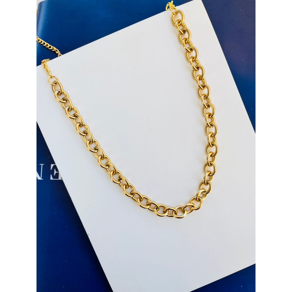 Colar semi joia verniz italiano no ouro modelo elos maxi