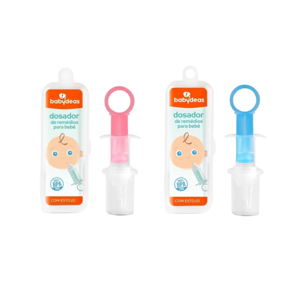 Dosador de Remédios Rosa e Azul para Bebê com Estojo babydeas