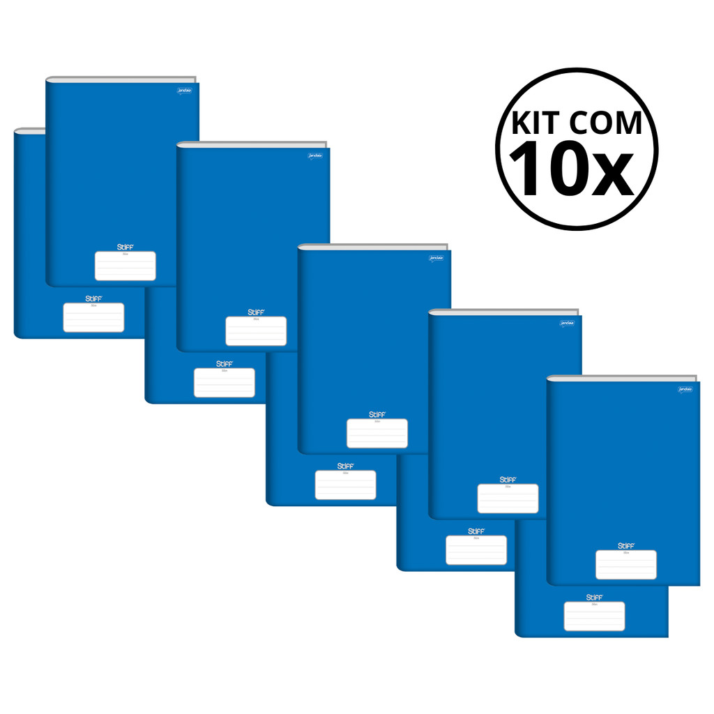 Kit Com 10 Caderno Brochura 80 Fls Pautado Capa Dura - Stiff KITS:KIT 04 em Oferta na Shopee