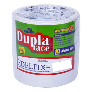 Fita Adesiva Duplaface Delfix (9mm) Para artesanato 10 Rolos C/ 30 Metros - Total 300 Metros em Oferta na Shopee