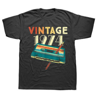 T-shirt Camiseta Camisa Unissex Estampa Vintage 1974   Confortável Casual Retrô De Algodão Algodão Envio Rapido