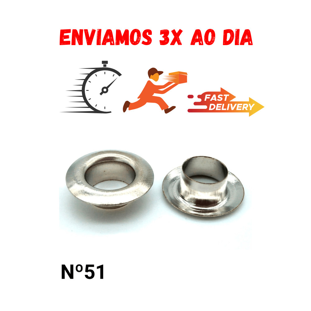 Ilhós Niquelado N°51 Baxmann 100 unidades PROMOÇÃO melhor preço em Oferta na Shopee