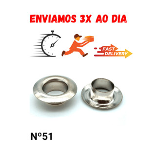 Ilhós Niquelado N°51 Baxmann 100 unidades PROMOÇÃO melhor preço em Oferta na Shopee