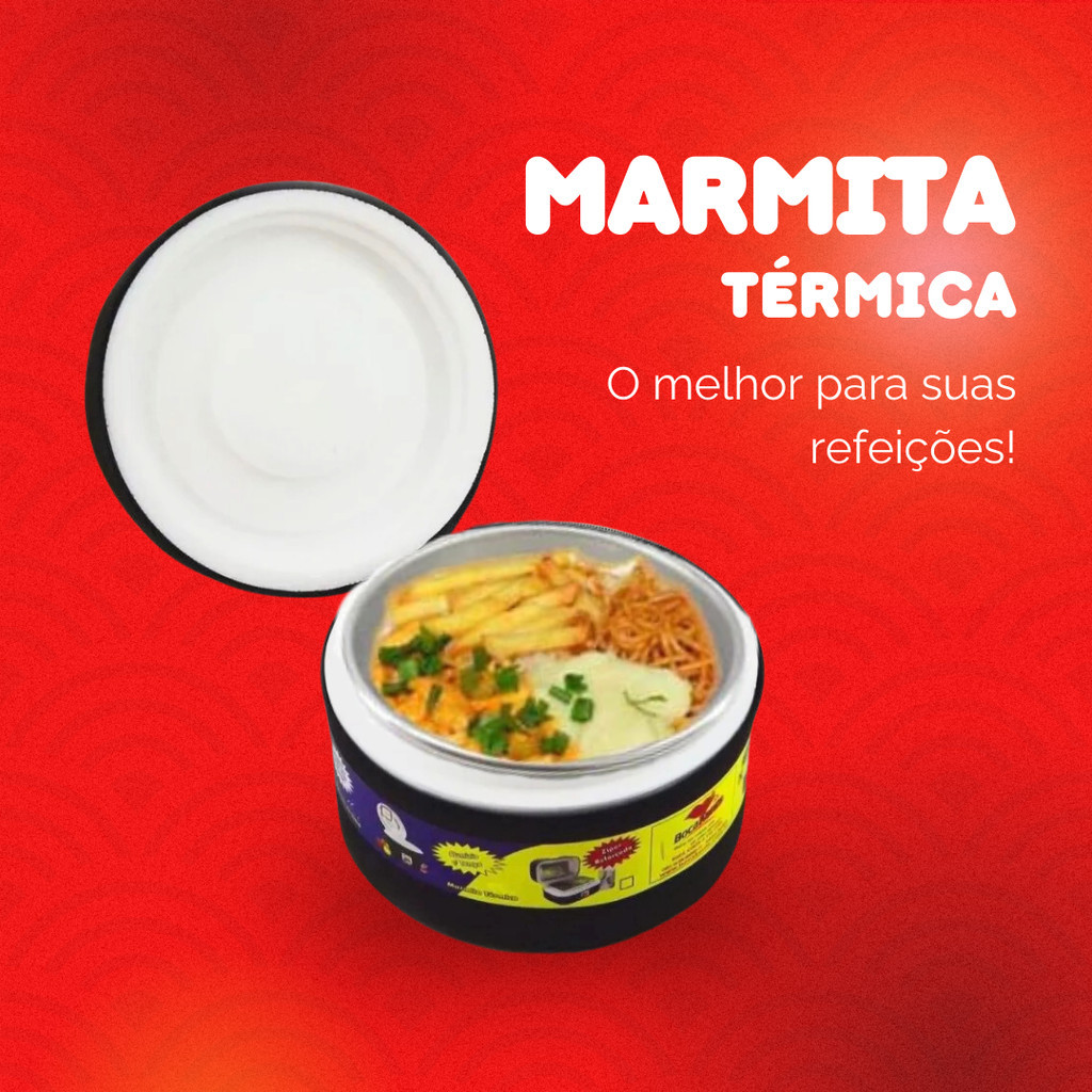 Marmita Térmica Redonda Grande N16 Solar Aluminios Revestida Zíper Isopor Comida Almoço Refeição