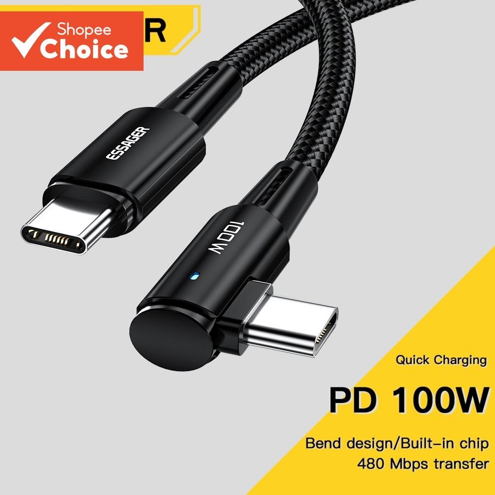 Essager PD 100W Tipo C Para Cabo USB-5A De Carregamento Rápido Celular MacBook iPad Oneplus Xiaomi iPhone16 15