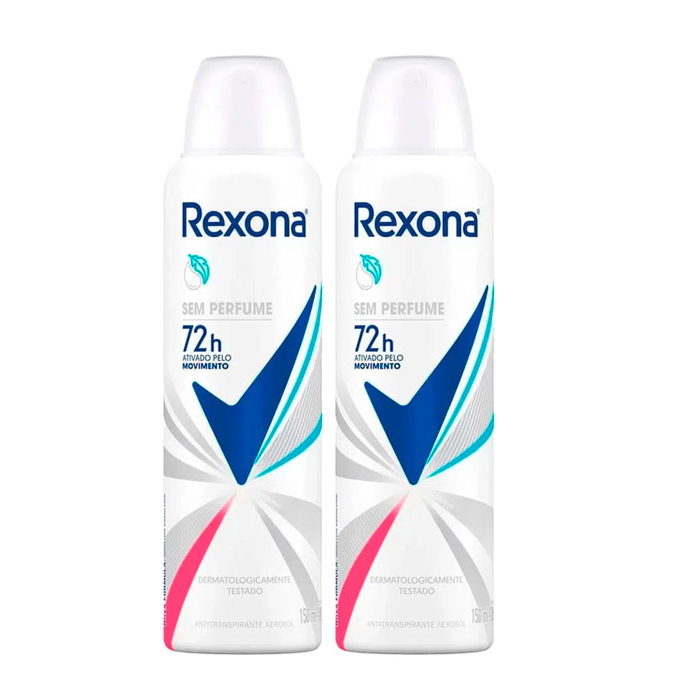 Kit Desodorante Aerosol Rexona Sem Perfume 150ml - 2 unidades - Beauty