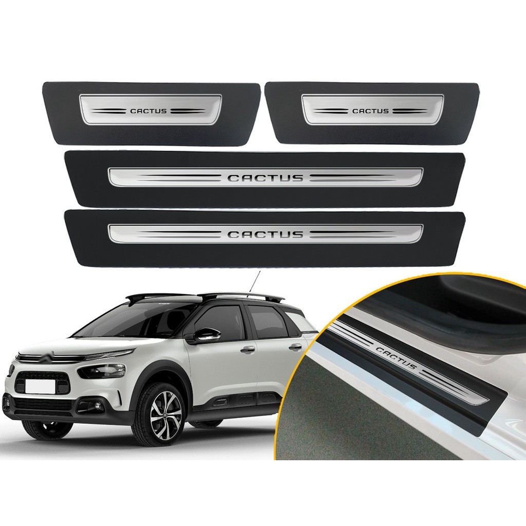 Jogo De Soleira Resinada Porta Modelo Drop Citroën C4 Cactus 2018 2019 2020 2021 2022 2023