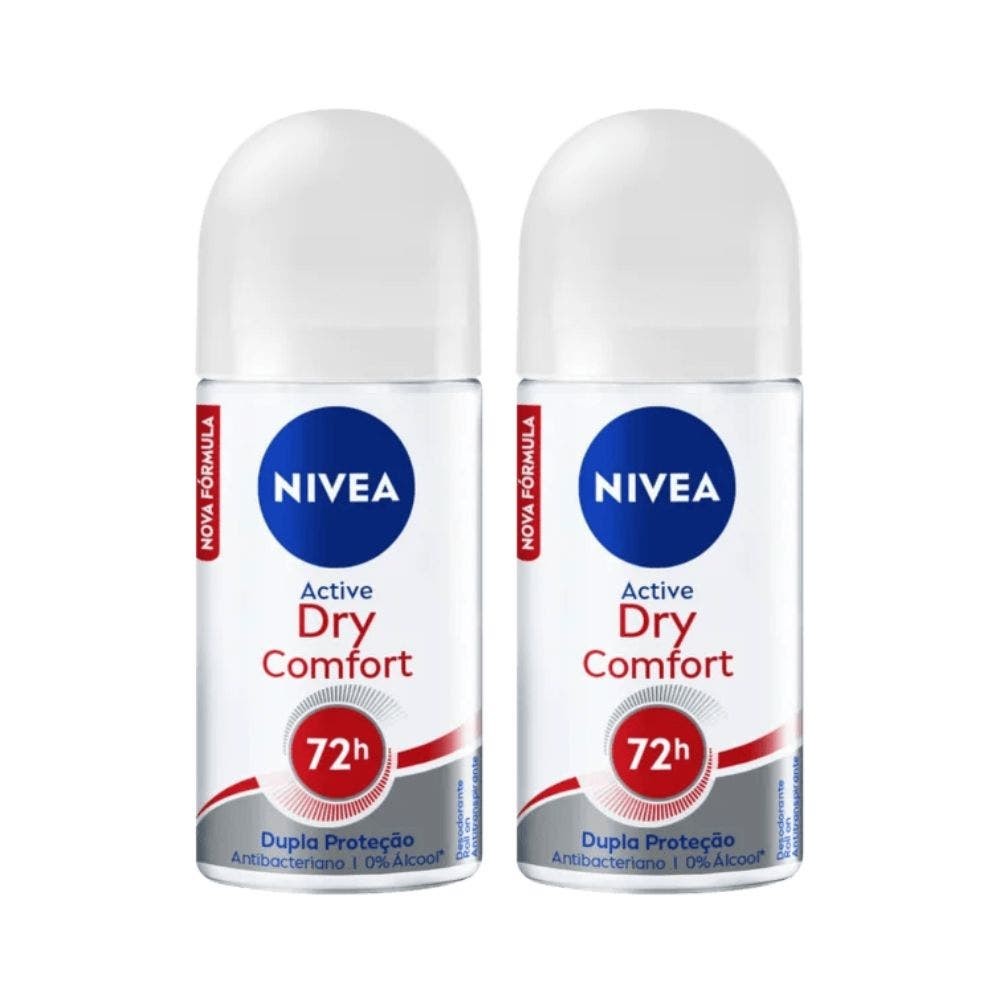 Kit Desodorante Roll On Nivea Dry Confort 50ml (2 Unidades) em Oferta na Shopee