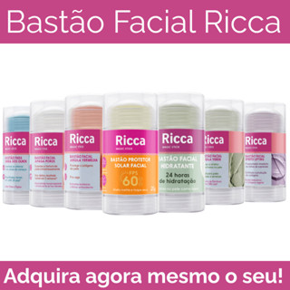 Bastao Facial Ricca Skincare Diário | Hidratação - Anti-oleosidade - Lifting e FPS60 em Oferta na Shopee