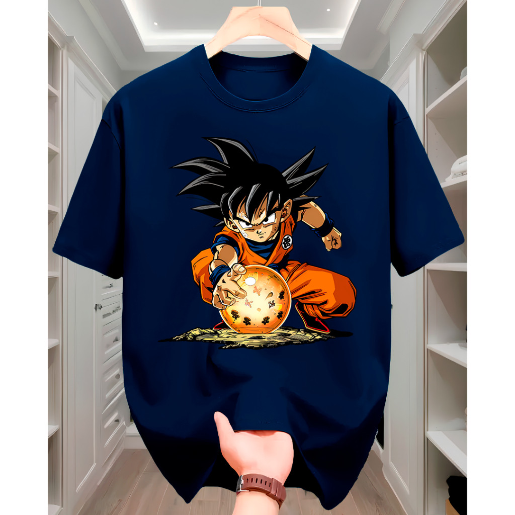 Camiseta Anime Goku Esfera do Dragon Camisa Masculina Feminina 100% Algodão Promoção