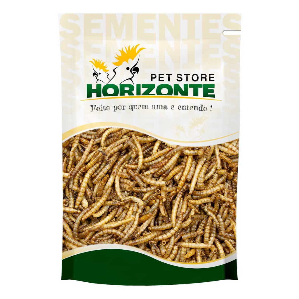 Tenébrio Comum Desidratado - Pequeno - 100g para Pássaros Curió Canários Sabiá Trinca Ferro Coleiro