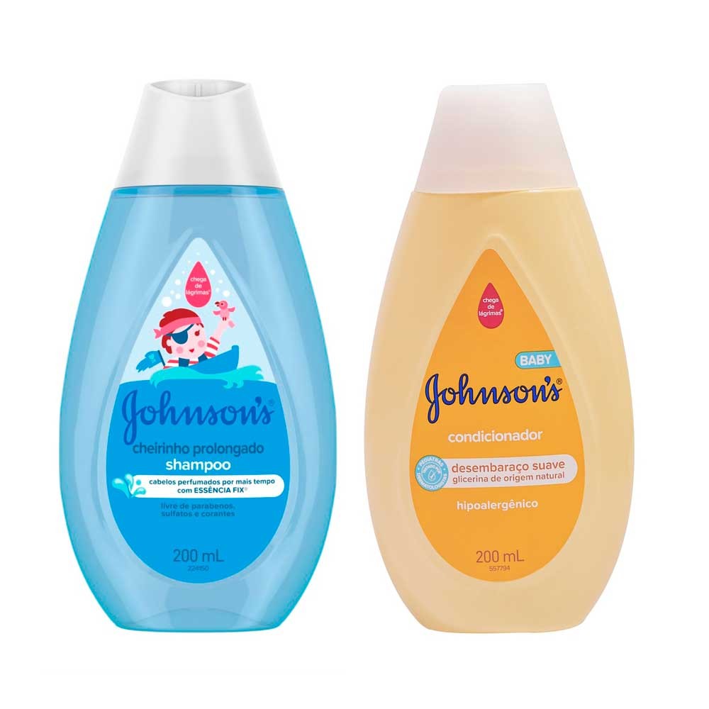 Kit Shampoo Johnson's Cheirinho Prolongado 200ml e Condicionador Johnson's Baby 200ml - Mom & Baby