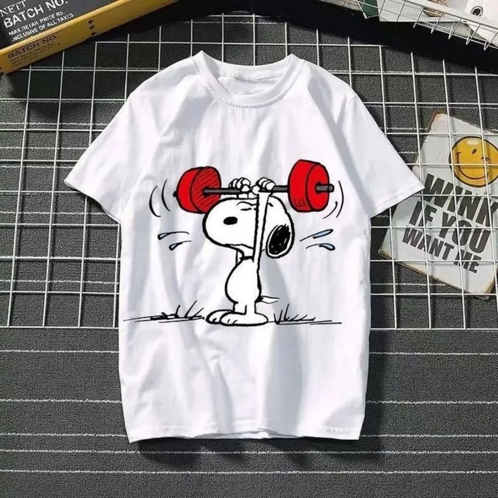 Br.Moonlight Camiseta Feminina Unissex Oversized Streetwear Estampa Snoopy Peso Leve Branca Blusa em Oferta na Shopee