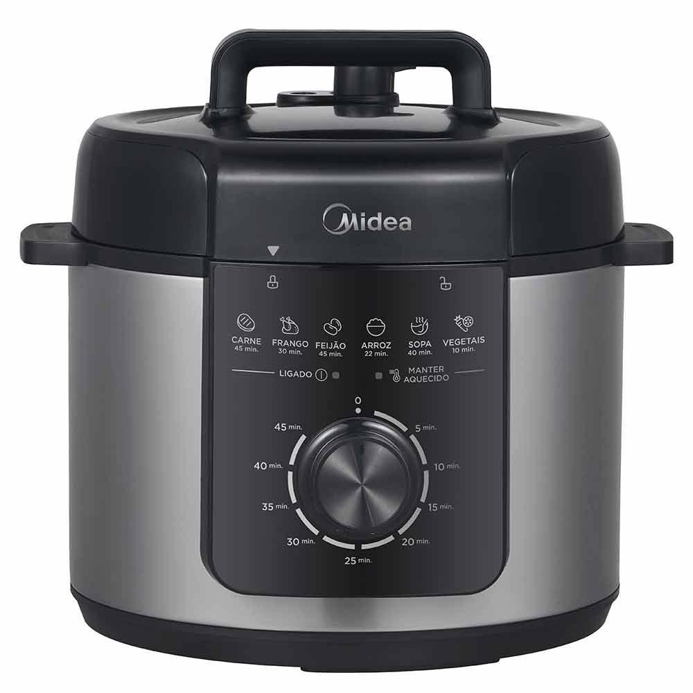Panela de Pressão Elétrica Midea 4 Litros Preto e Inox - PPM4 em Oferta na Shopee
