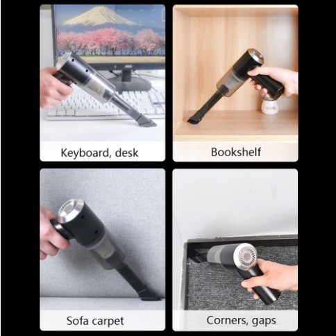 Mini Aspirador De pó Portátil Automotivo e Casa Potente Recarregável