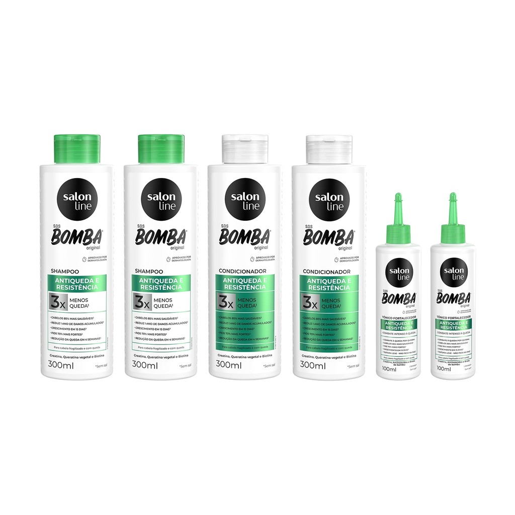 Kit SOS Bomba Antiqueda 6 produtos Salon Line - Beauty