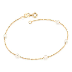 Pulseira Rommanel Fio Elos Com Pérolas 550687