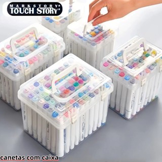 Kit Canetinhas Ponta unica/dupla 12/24/36/48/60/80 Branca Marcadores Pintura De Arte/Aquarela escolar em Oferta na Shopee