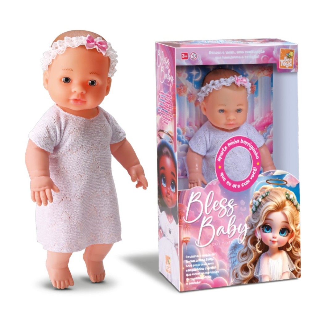 Boneca Reza Pai Nosso Bless Baby Lançamento Bebê - Bee Toys - em Oferta na Shopee
