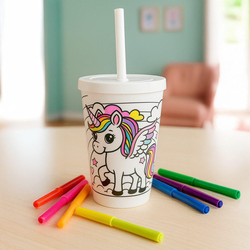 6 Copos Para Pintar Copo Para Criança 350ml Seguro Copo Infantil Capivara Dinosauro e Unicórino em Oferta na Shopee