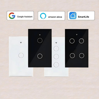 Interruptor Inteligente Touch 1/2/3/4 Botão WiFi Smart Automação,Compatível Alexa Google …