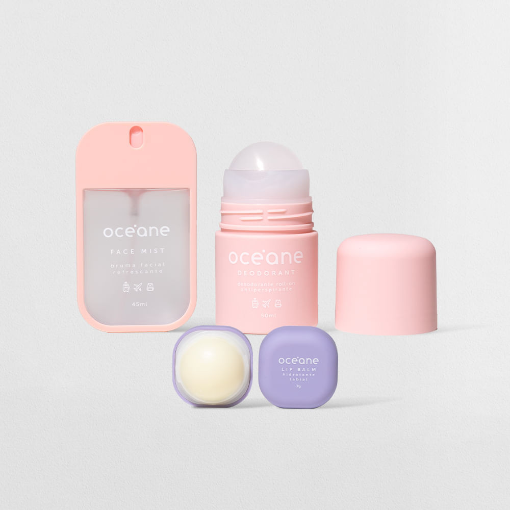 Kit Bruma Facial + Desodorante + Hidratante Labial Travel (3 Produtos) - Travel & Luggage