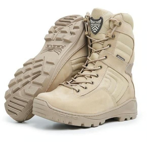Bota Acero Extreme Coturno Tático Militar Trilha Motociclismo Couro Bege