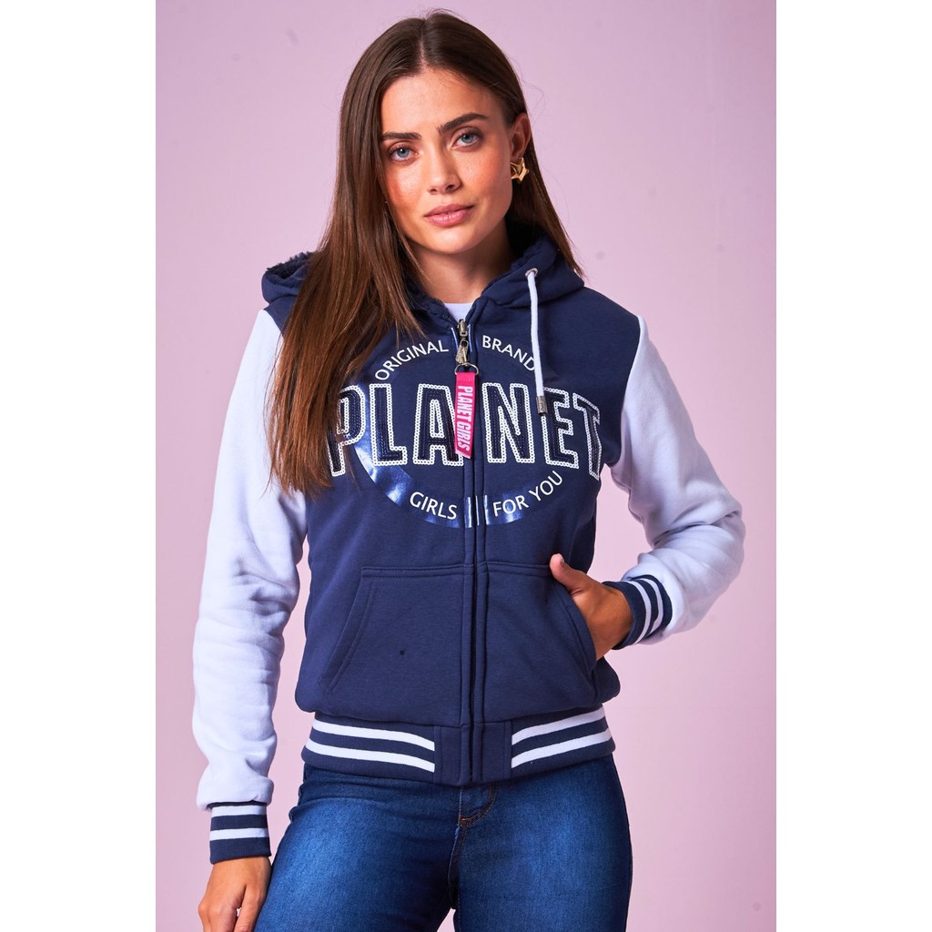Moletom Dupla Face Original Brand em Paetê Planet Girls Azul Escuro - Women Clothes
