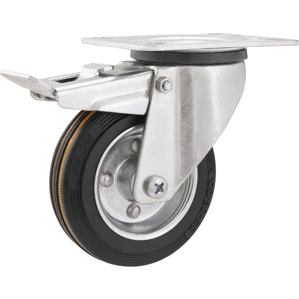 Rodízio Giratório Médio 5 Borracha Com Freio Vonder em Oferta na Shopee