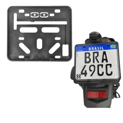 Suporte Moldura Placa Moto Mercosul Preto