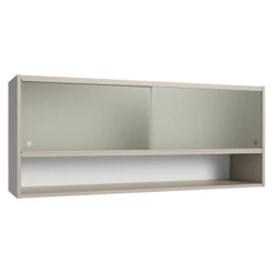 Armário Aéreo 2 Portas Correr Vidro Pontilhado e 1 Nicho Nice Madesa