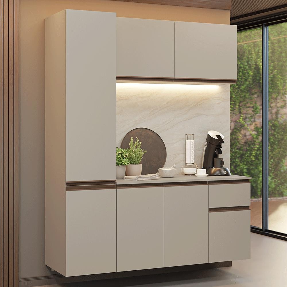 Armário de Cozinha Compacta 160 cm Suspenso Nice Madesa 02 em Oferta na Shopee