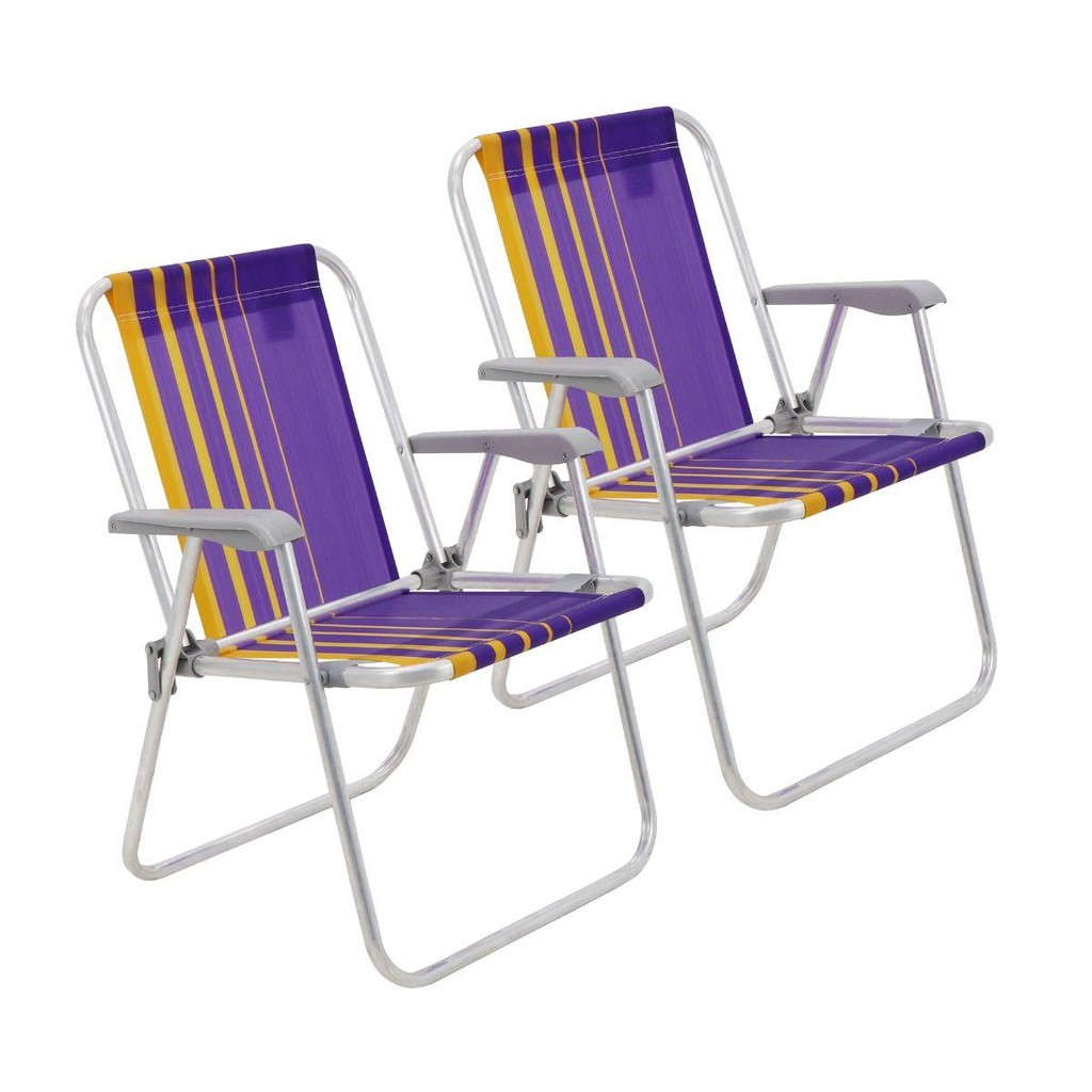 Kit 2 Cadeira de Praia Camping Alumínio Samoa Roxo Tramontina em Oferta na Shopee