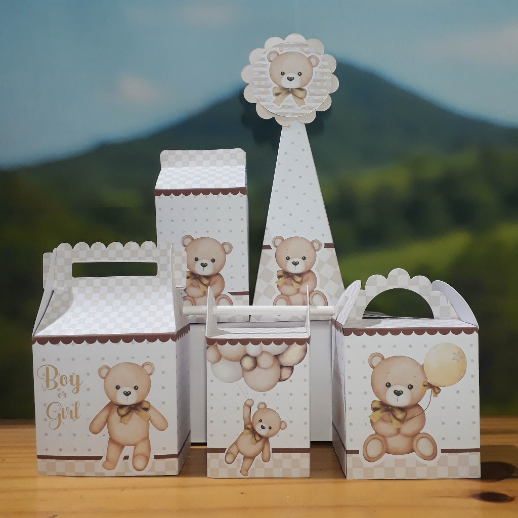 Kit Festa Personalizados CHÁ REVELAÇÃO Caixinhas PARA MONTAR.