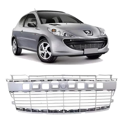 Grade Dianteira Parachoque Peugeot 207 2009 2010 2011 2012 2013 2014 2015 Prata
