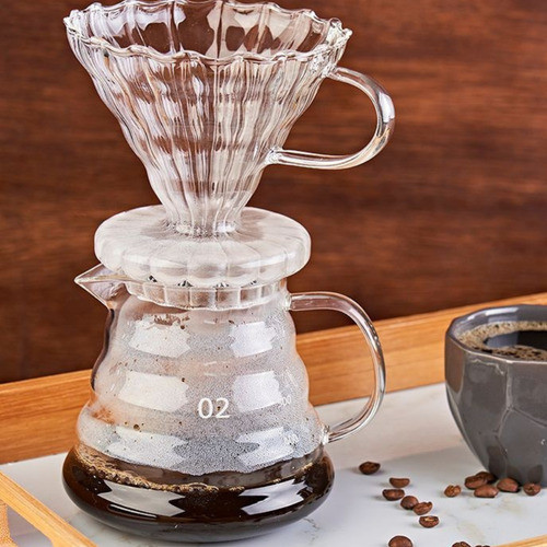 Jogo Café Dra Udi Jarra Vidro Coador Para Filtro Papel 650ml