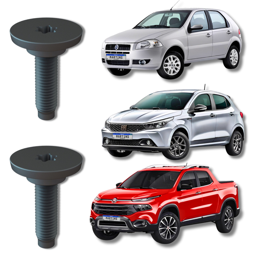 10 Parafuso do Parachoque Dianteiro Argo Cronos Doblo Ideia Mobi Punto Strada City Civic Fit Amarok Polo