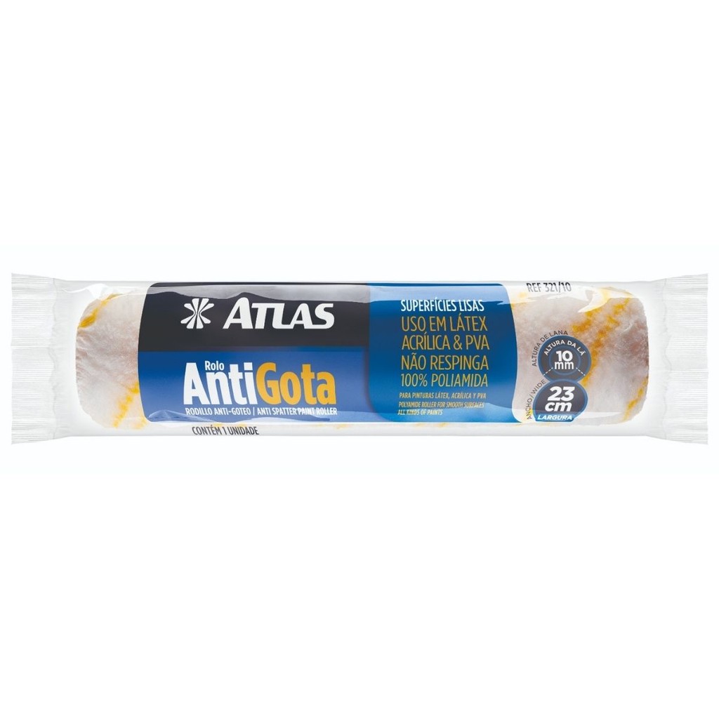 Rolo Antigotas Antirrespingo Para Pinturas Tinta Látex Acrílica 23cm - Atlas em Oferta na Shopee