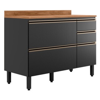 Balcão de Cozinha Proença 1 Porta 4 Gavetas 100% Mdf - Demóbile em Oferta na Shopee