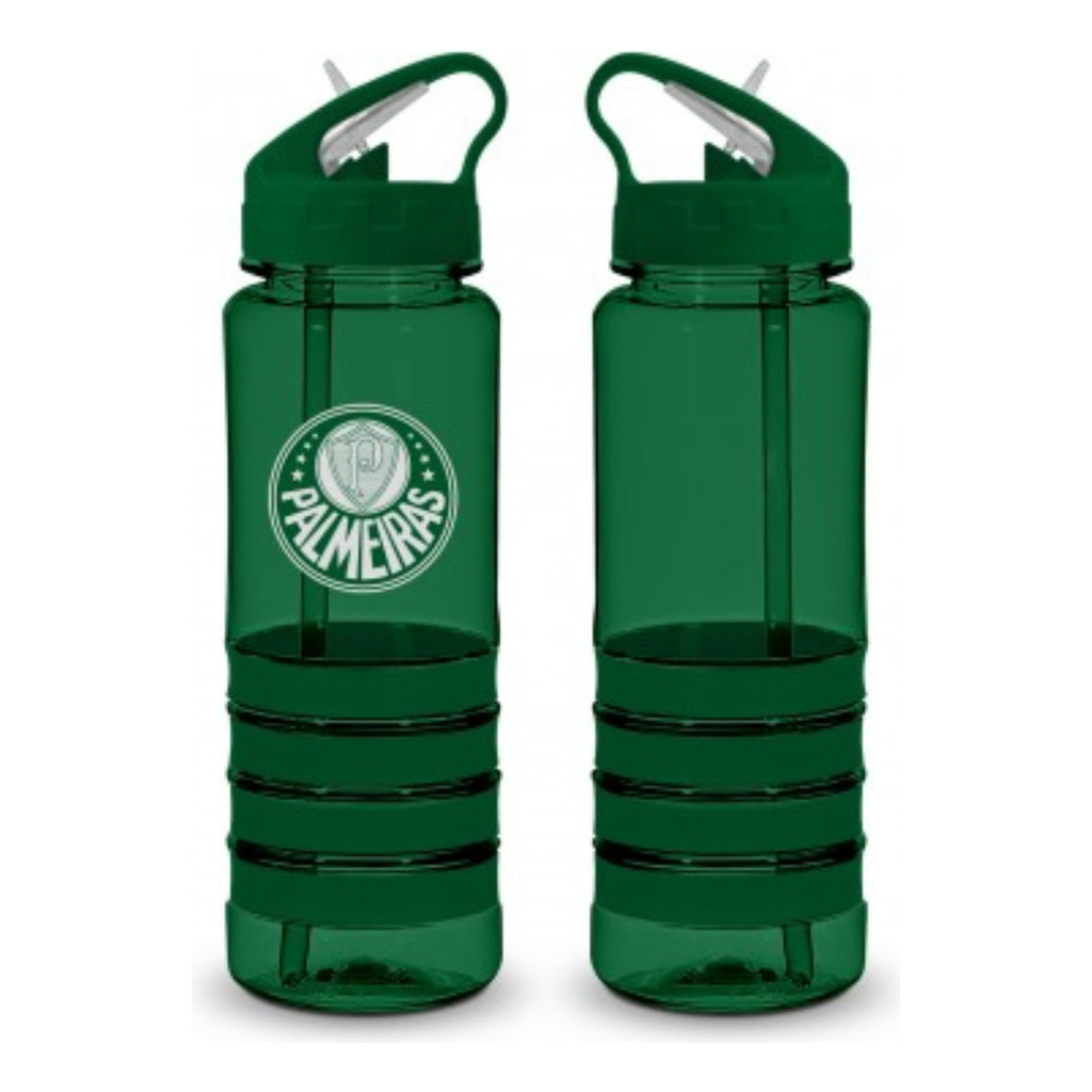 Garrafa De Plástico Palmeiras Oficia Canudo Retrátil 750ml