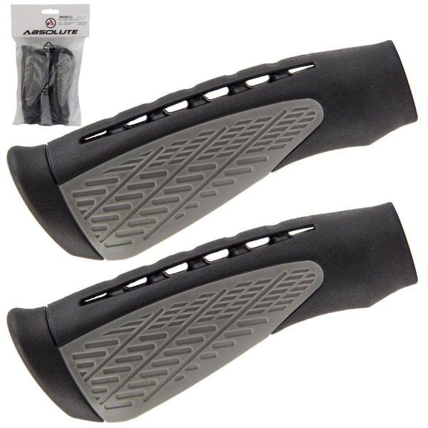 Manopla Bike Ciclismo Mtb Absolute Eg1 Preto e Cinza Borracha