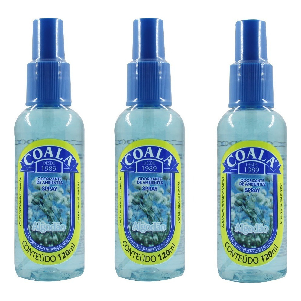 Kit 3 Spray Coala Aromatizante - Algodão 120ML