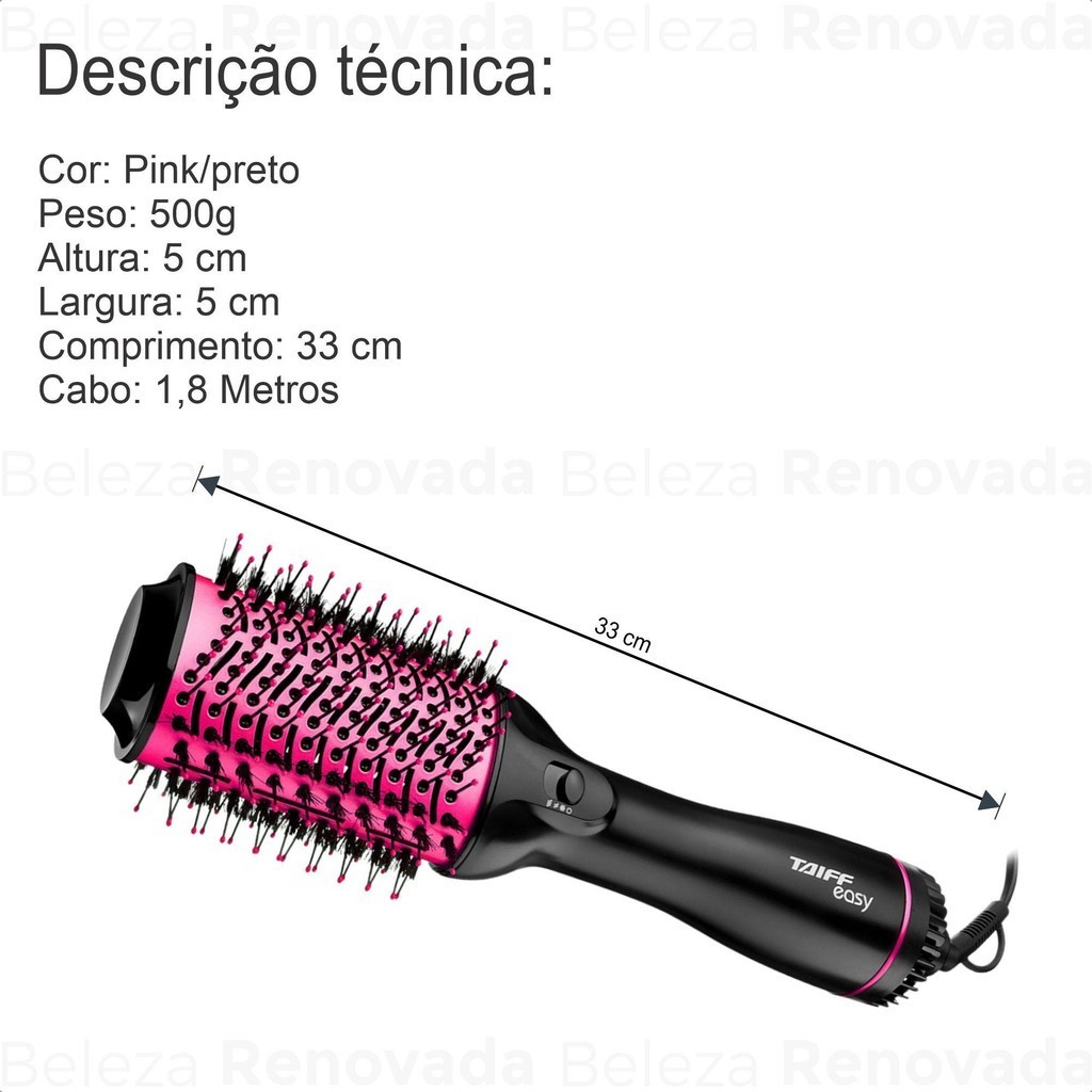 Escova Secadora Modeladora Taiff Oval Easy Pink — foto 6