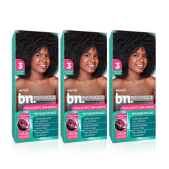 Kit Tonalizante Castanho Escuro 3.0 Sem Amônia 90g bn.Cachos Retoque Raiz (3 Unidades)
