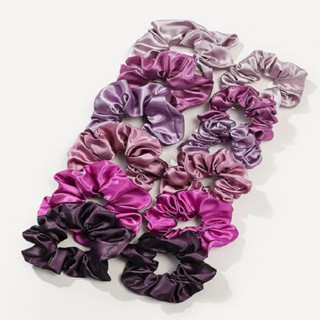 12pcs Anel elástico de corda de cabelo francês Satin High Elastic Tie Head Scrunchy em Oferta na Shopee