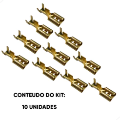 Kit Terminal Encaixe Fêmea 4.8 - Sem Trava - 10 Unidades (kt10ete7027) 70743