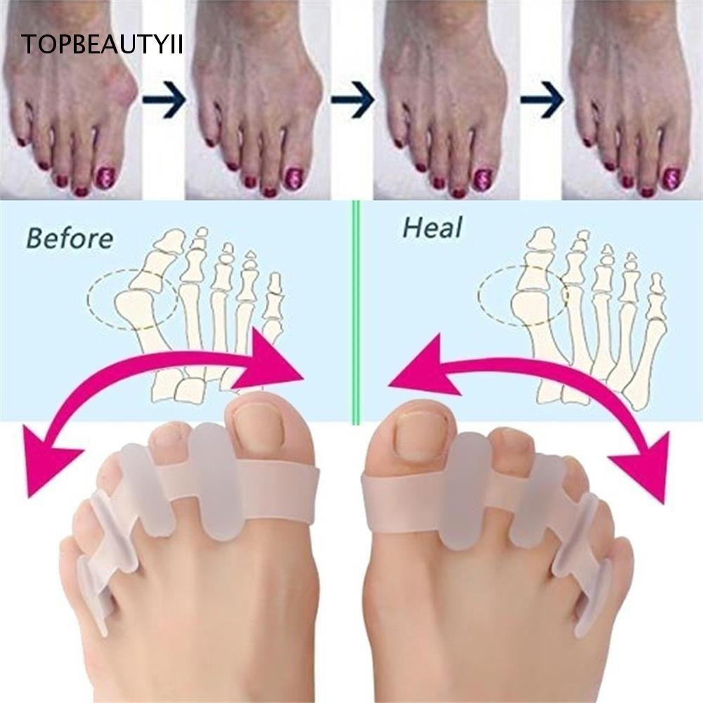 TOPBEAUTY 1 Par Separador De Dedo Do Pé De Silicone Bunion Health Care Alinhar Os Dedos Dos Pés Valgus Ferramentas Para O Cuidado